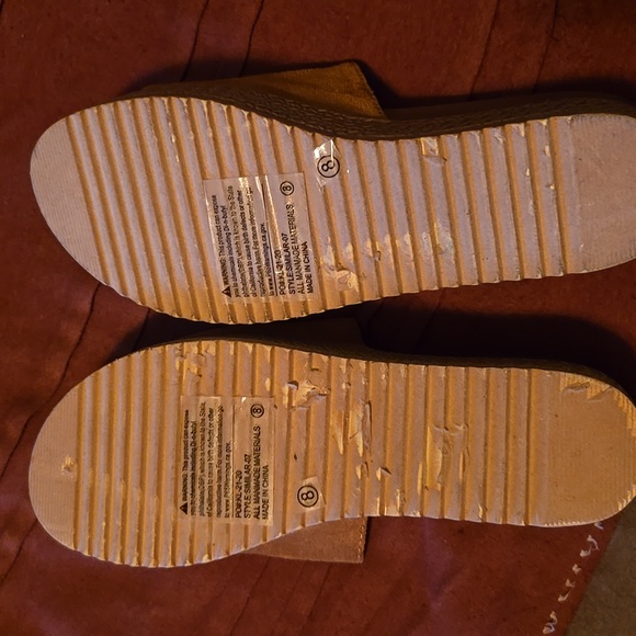 Faux Suede Tan Comfort Platform Sandal Slip On Sliders - Picture 14 of 14